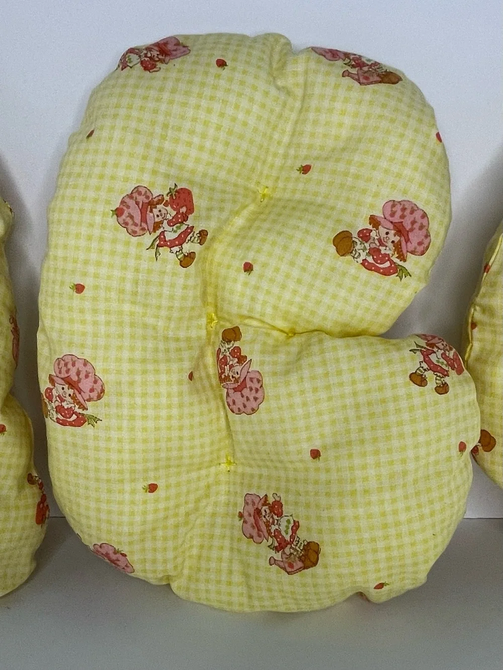 Vintage 80s Strawberry Shortcake ABC Alphabet Pillow Set Cut & Sew Wall Decor